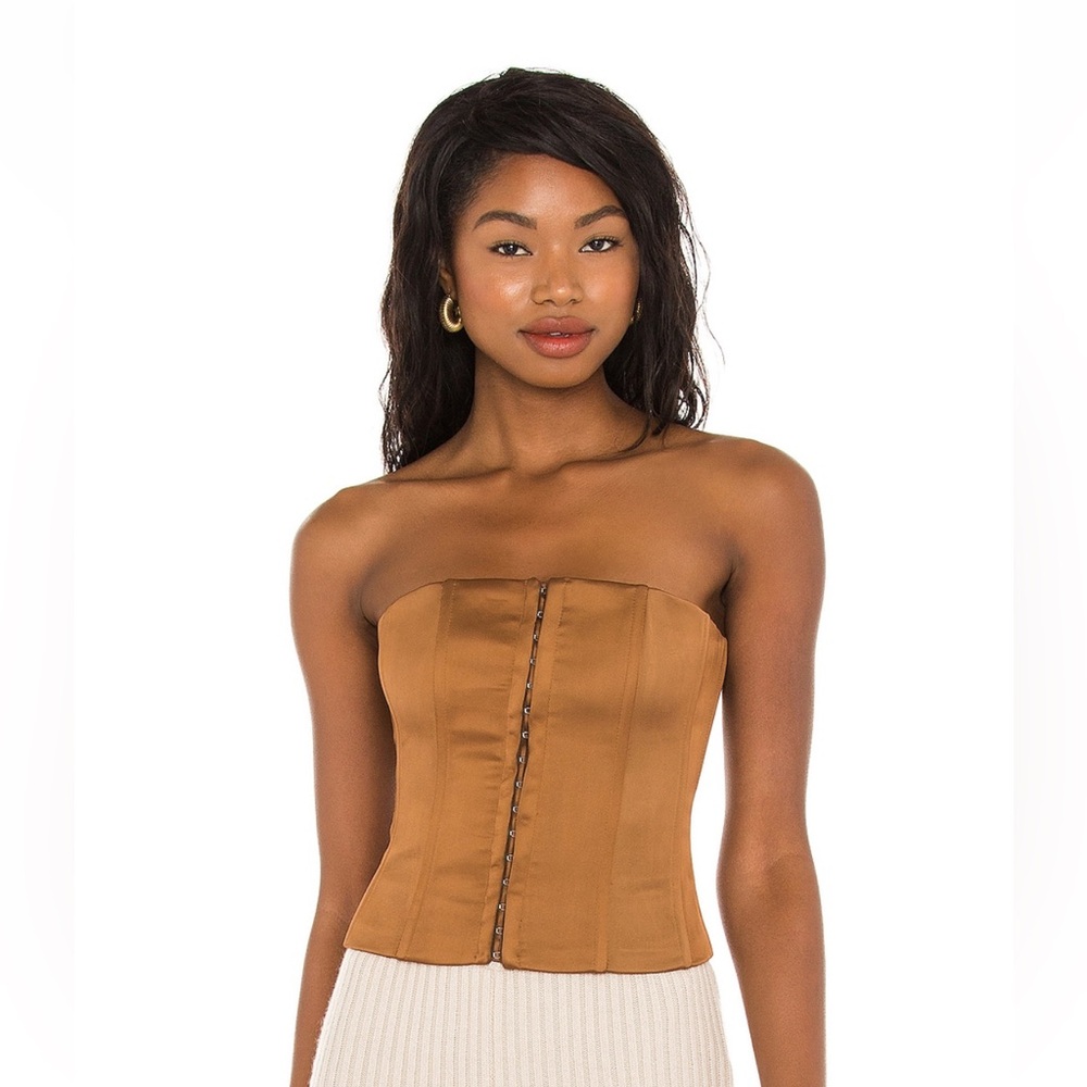 Satin Corset Top in Brown
GUIZIO